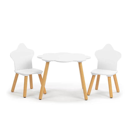 Cloud Kids Table and 2 Chairs Set Star and Cloud Play Set White