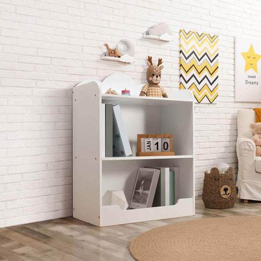 Cloud Kids Bookcase Bookshelf Open Shelving 3-Level White