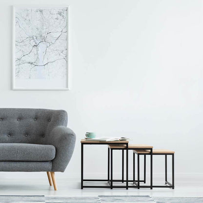 Detroit Nesting Side Tables Coffee Table Industrial (Set of 3)