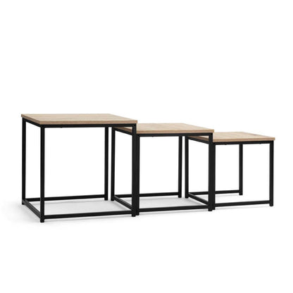 Detroit Nesting Side Tables Coffee Table Industrial (Set of 3)