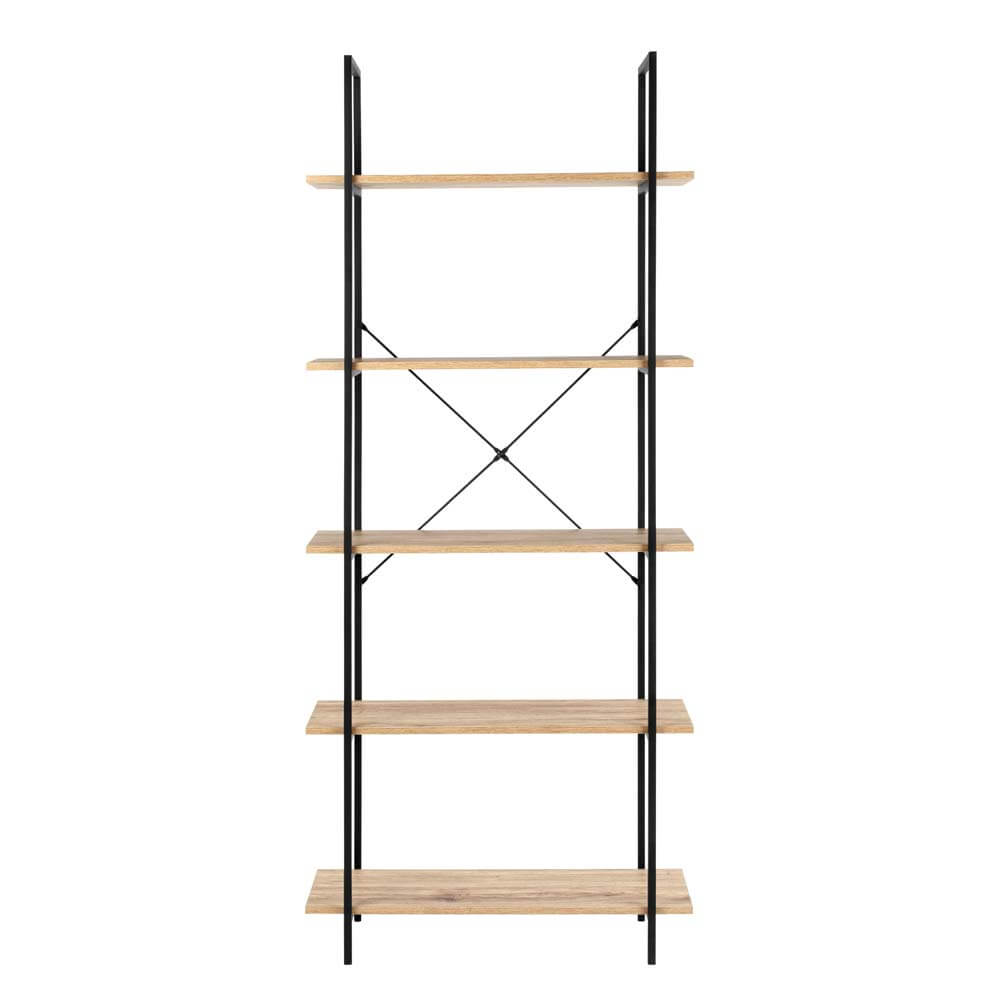 Hadley Bookshelf Display Cabinet 80Cmw 5 Tier Industrial Bookcase Storage Display Shelf
