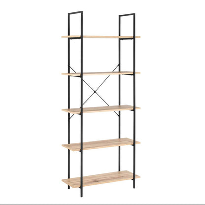 Hadley Bookshelf Display Cabinet 80Cmw 5 Tier Industrial Bookcase Storage Display Shelf
