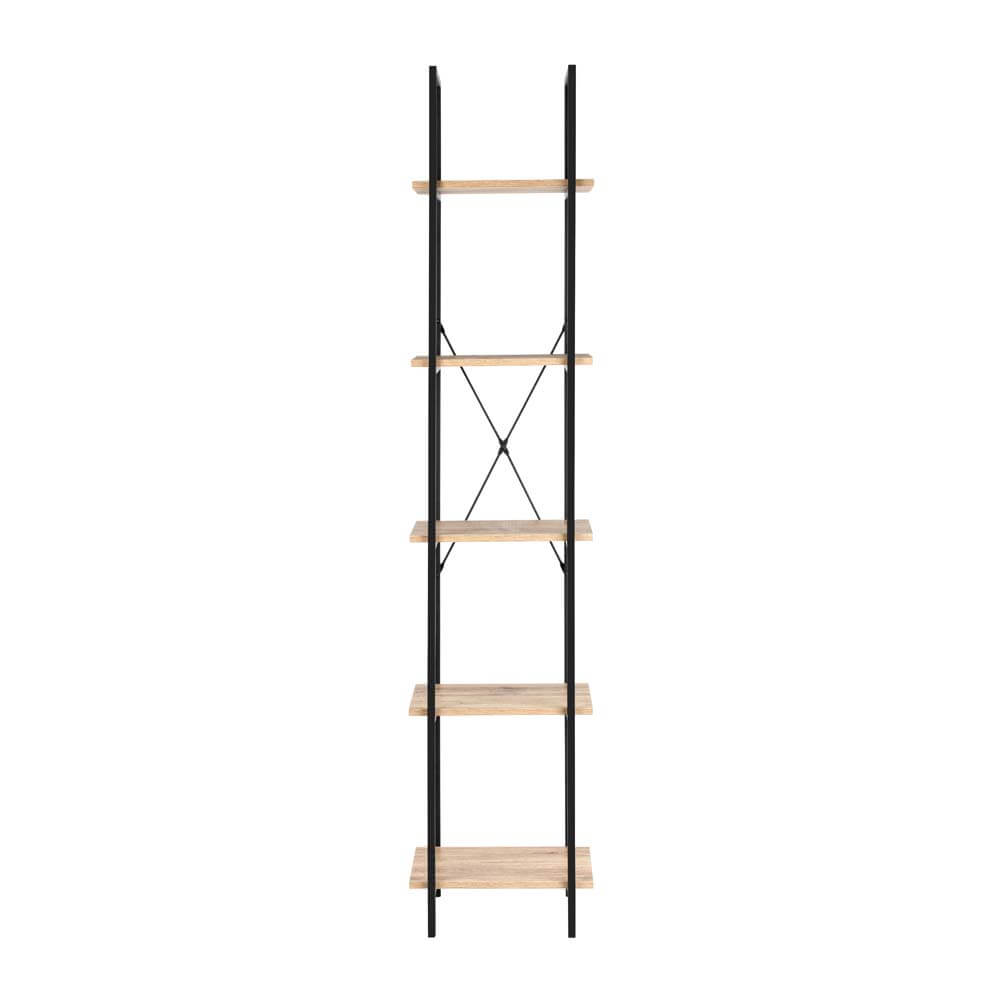 Hadley Bookshelf Display Cabinet 40Cmw 5 Tier Industrial Bookcase Storage Display Shelf