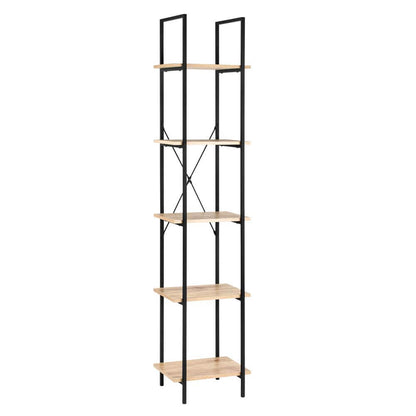 Hadley Bookshelf Display Cabinet 40Cmw 5 Tier Industrial Bookcase Storage Display Shelf