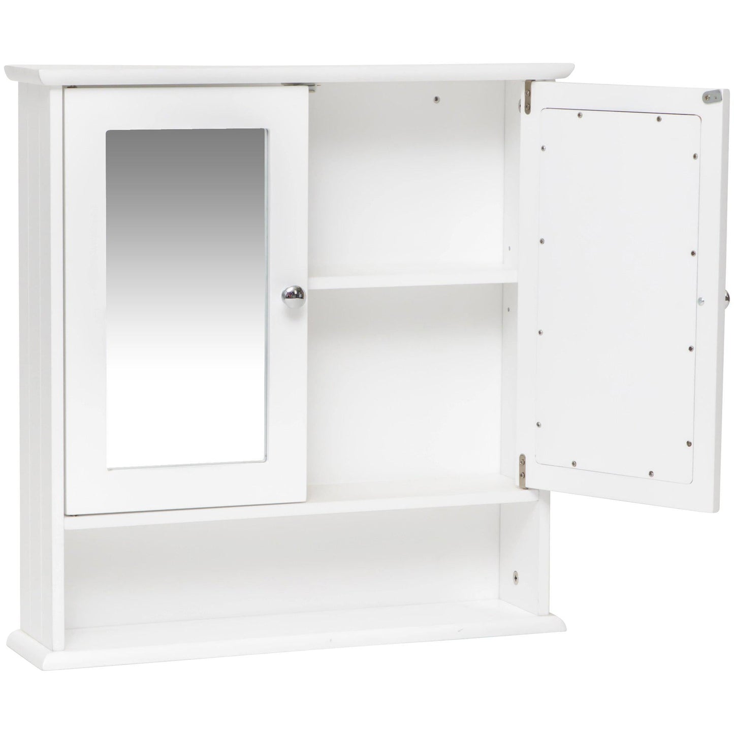 Maine Double Door Mirrored Bathroom Cabinet White
