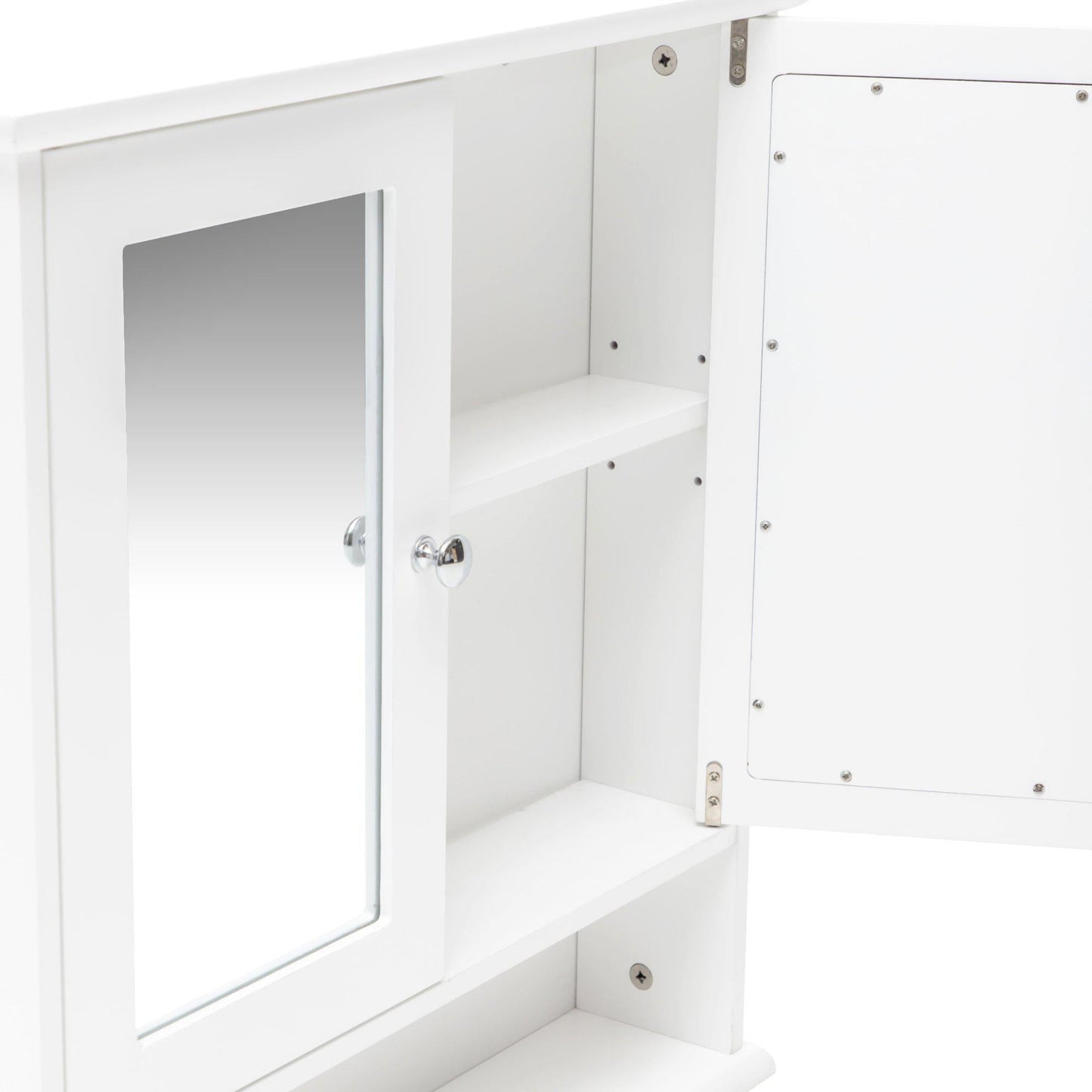 Maine Double Door Mirrored Bathroom Cabinet White