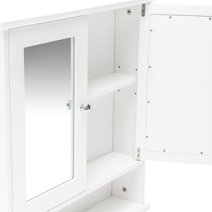 Maine Double Door Mirrored Bathroom Cabinet White