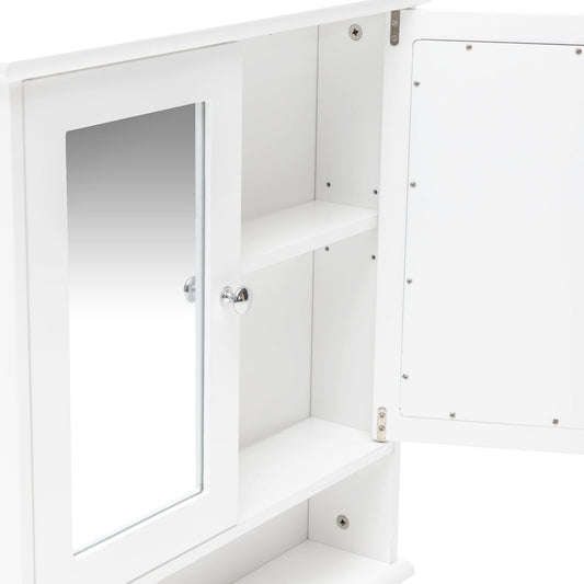 Maine Double Door Mirrored Bathroom Cabinet White