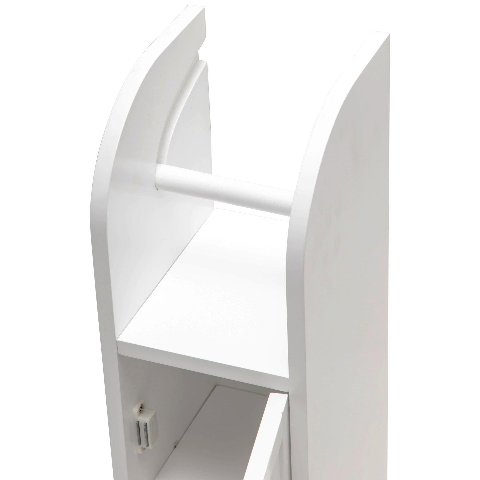 Classic Toilet Roll Holder and Storage Cabinet - white