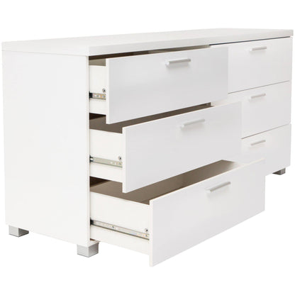 Elisha High Gloss 6 Drawer Chest - White
