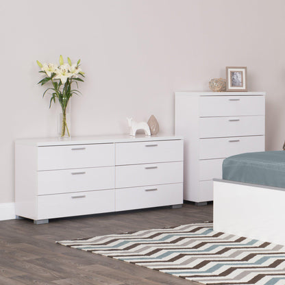 Elisha High Gloss 6 Drawer Chest - White