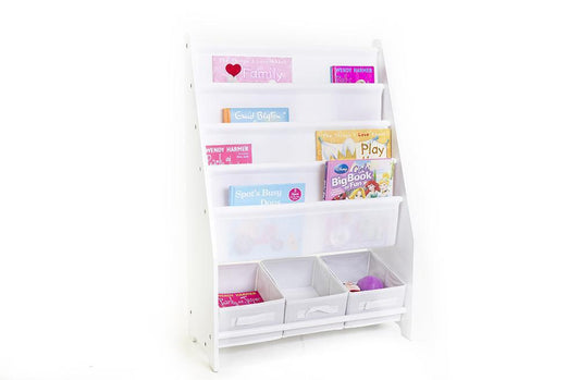 Mia Kids Book Display with 3 Storage Tubs