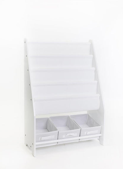 Mia Kids Book Display with 3 Storage Tubs